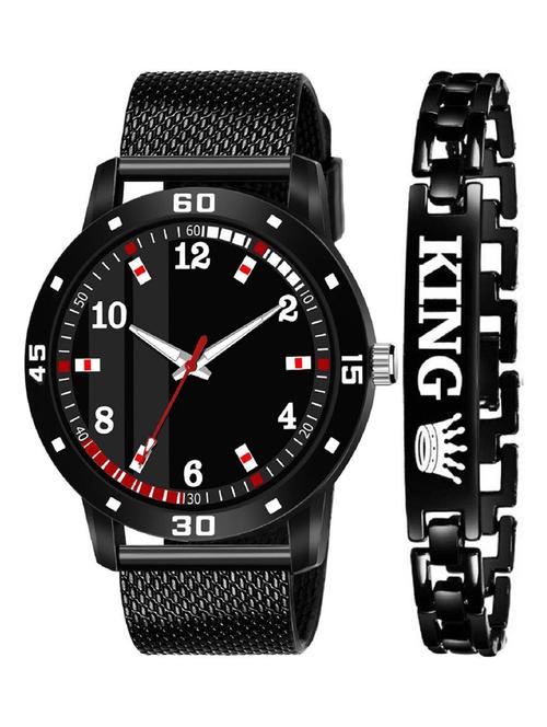 black belt analog watch - 18844756 - Very Small Image - 1