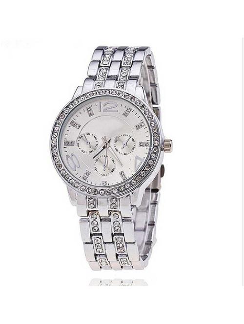 diamond & rhinestone studded big size dial -32 mm diameter valentine's gift collection party wear ladies & girls watch - 18845569 - Very Small Image - 1