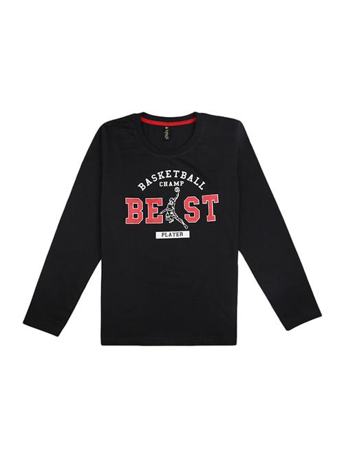 black printed round neck t-shirt - 18847807 - Very Small Image - 1