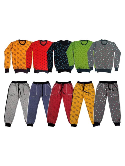 multi colored fleece full length  twin sets & dungree - 18869345 - Very Small Image - 1