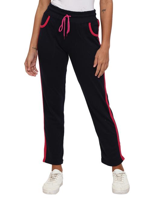 navy blue cotton track pants - 18870079 - Very Small Image - 1