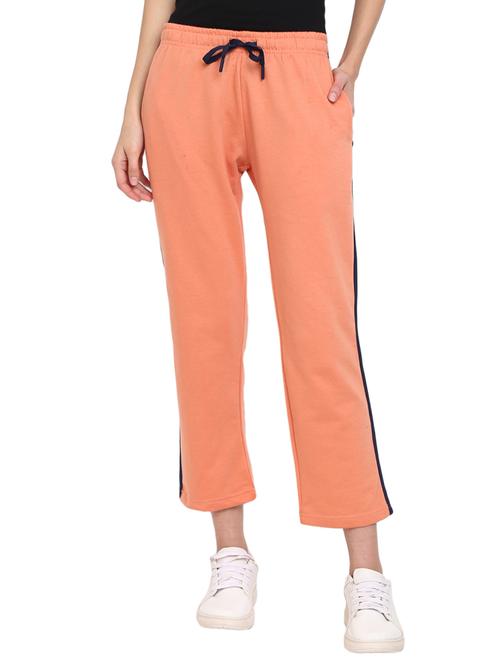 women orange side taped track pant - 18870207 - Very Small Image - 1