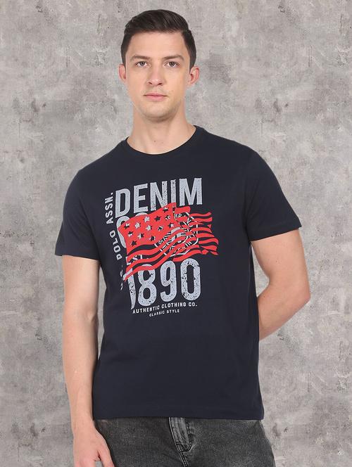 round neck chest-printed t-shirt - 18870370 - Very Small Image - 1