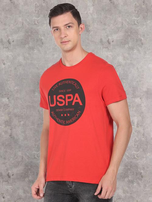 round neck chest-printed t-shirt - 18870372 - Very Small Image - 1