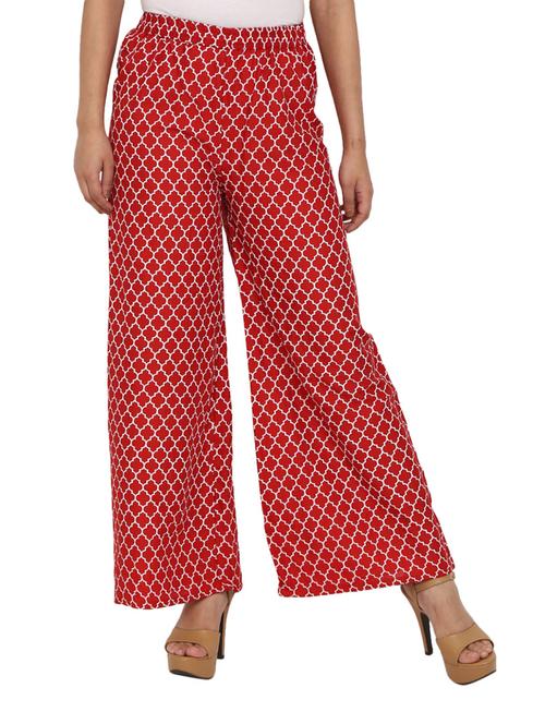 red rayon palazzos - 18874659 - Very Small Image - 1