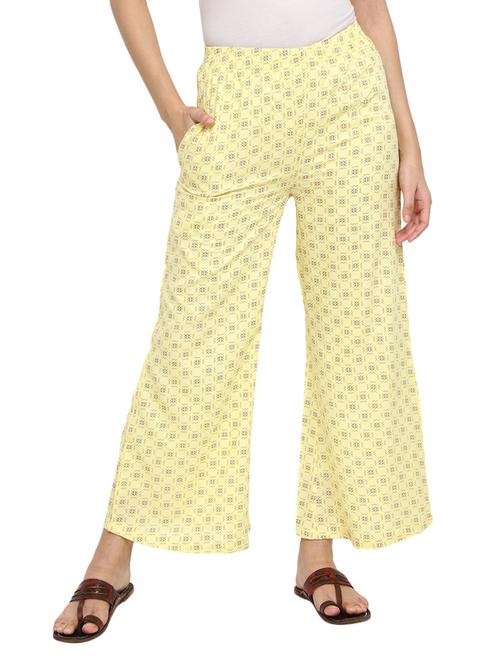 yellow rayon palazzos - 18874664 - Very Small Image - 1