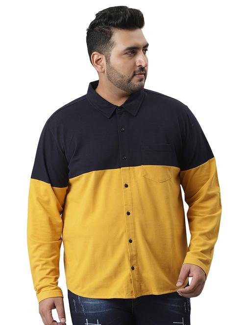 mens color block casual shirt - 18875045 - Very Small Image - 1