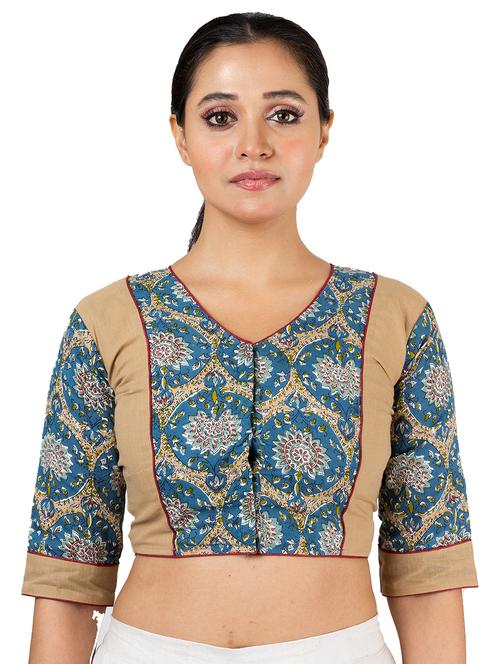 blue cotton regular blouse - 18875187 - Very Small Image - 1