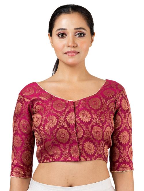pink cotton regular blouse - 18875194 - Very Small Image - 1