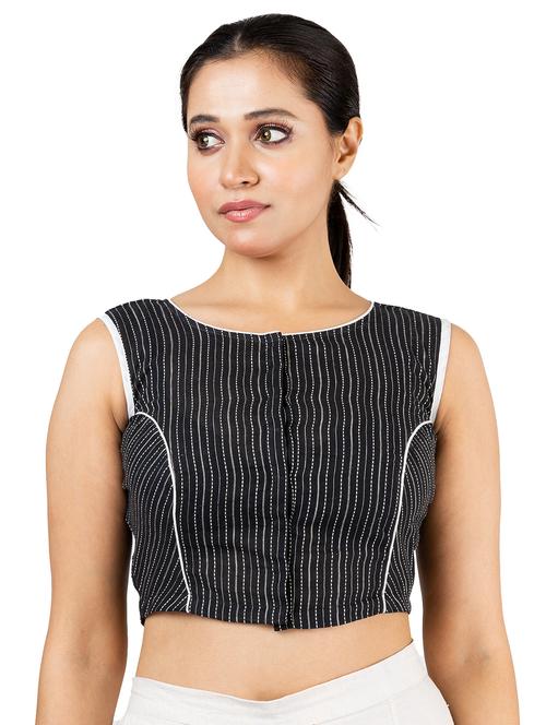 black cotton regular blouse - 18875195 - Very Small Image - 1