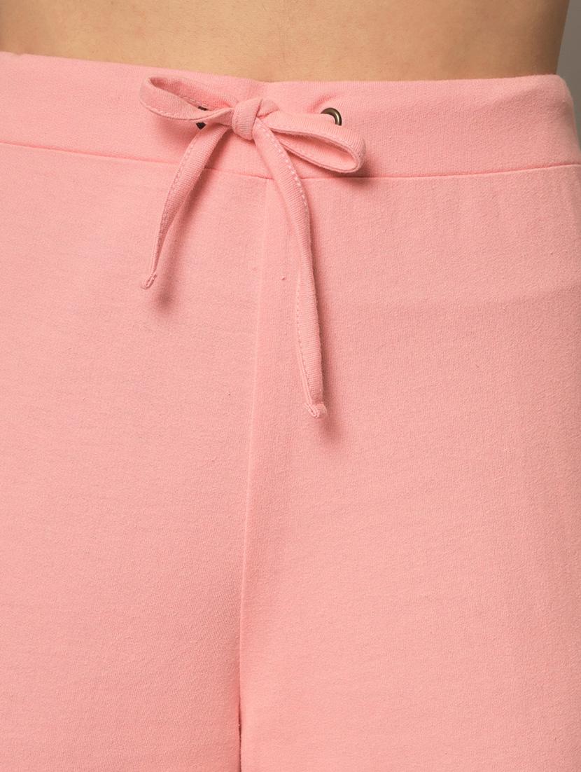 pink cotton wide leg track pant - 18875290 - Standard Image - 6