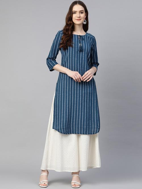 women's straight kurta - 18875339 - Very Small Image - 1