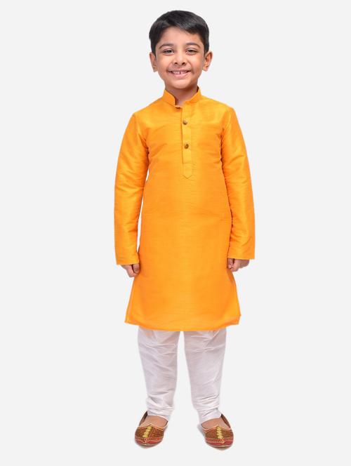boys mandarin neck solid kurta pyjama set  - 18876013 - Very Small Image - 1