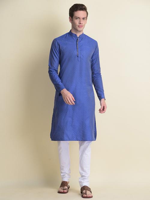 men self design kurta churidar ethnic wear set - 18876043 - Very Small Image - 1