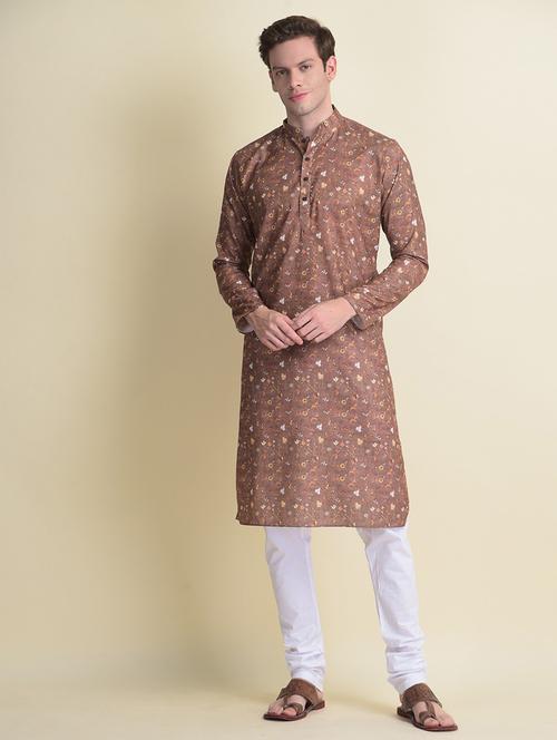 men floral kurta churidar ethnic wear set - 18876084 - Very Small Image - 1