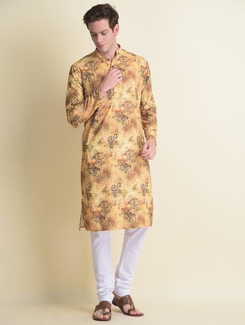 mandarin neck printed kurta - 18876240 - Very Small Image - 1