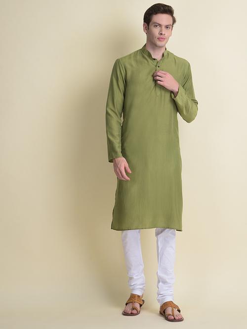 mandarin neck long sleeved long kurta - 18876319 - Very Small Image - 1