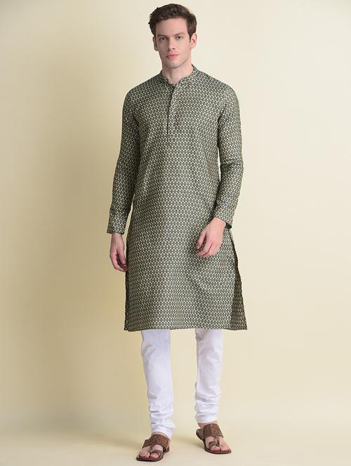 mandarin neck long sleeved kurta - 18876332 - Very Small Image - 1