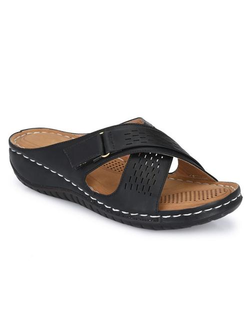 black synthetic tstrap sandals - 18876585 - Very Small Image - 1