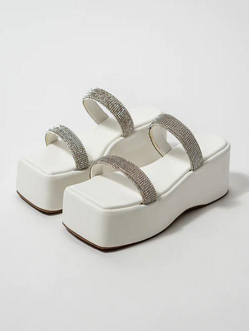 shoetopia white wedge heels - 18877692 - Very Small Image - 1