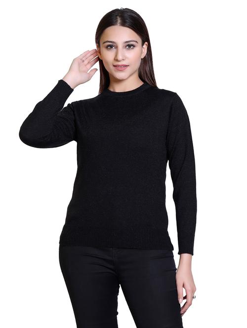 round neck solid pullover - 18878022 - Very Small Image - 1