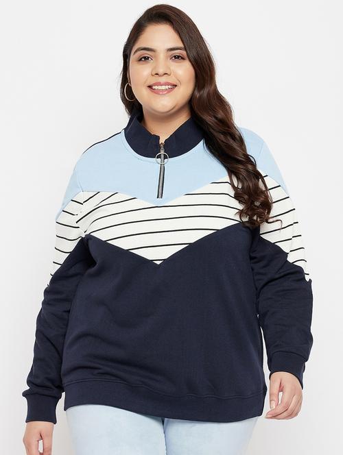 women's color block sweatshirt - 18878103 - Very Small Image - 1