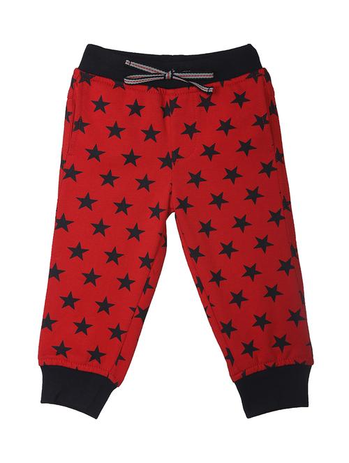 red printed cotton joggers trouser - 18878132 - Very Small Image - 1