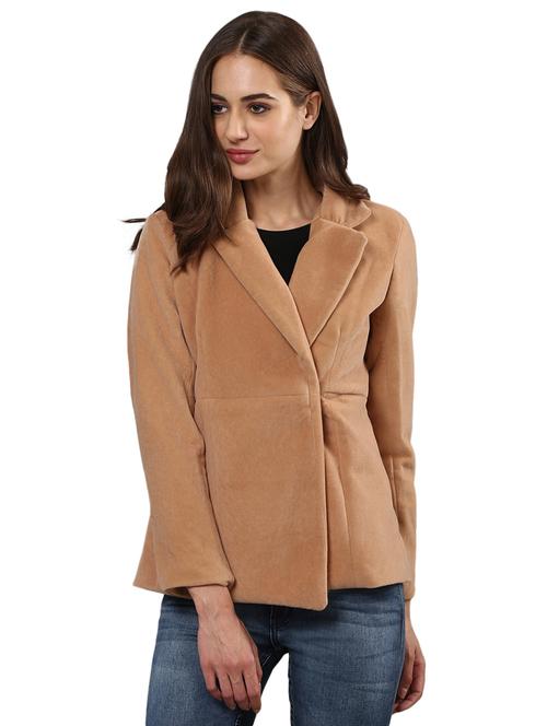 brown velvet casual blazer - 18878622 - Very Small Image - 1