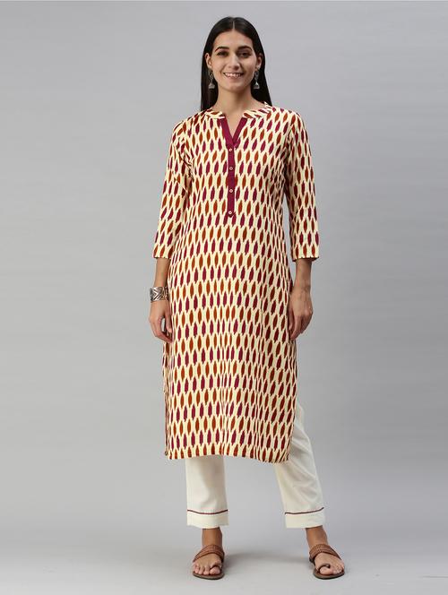 women's straight kurta - 18879159 - Very Small Image - 1