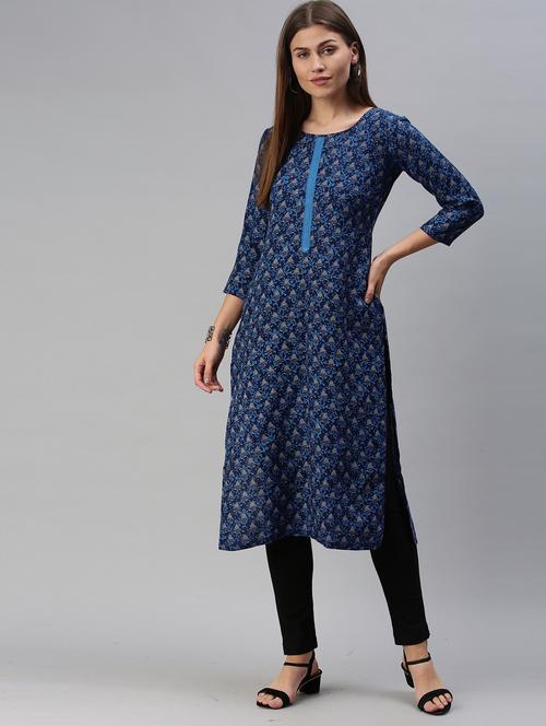 women's straight kurta - 18879163 - Very Small Image - 1