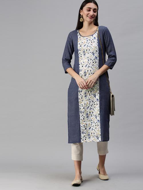 women's straight kurta - 18879170 - Very Small Image - 1