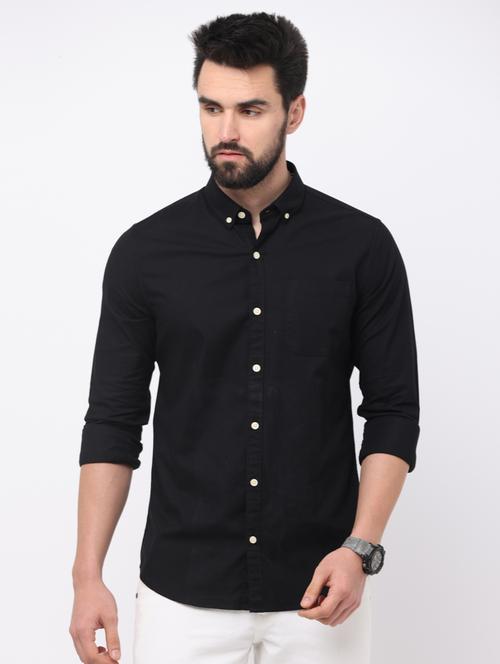 black cotton casual shirt - 18879308 - Very Small Image - 1