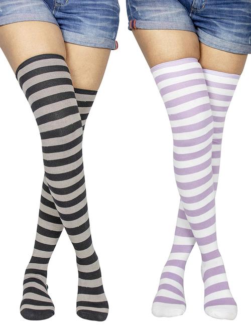 pack of 2 striped stockings  - 18880230 - Very Small Image - 1