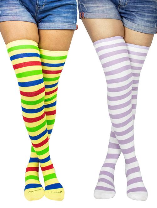 pack of 2 striped stockings  - 18880246 - Very Small Image - 1
