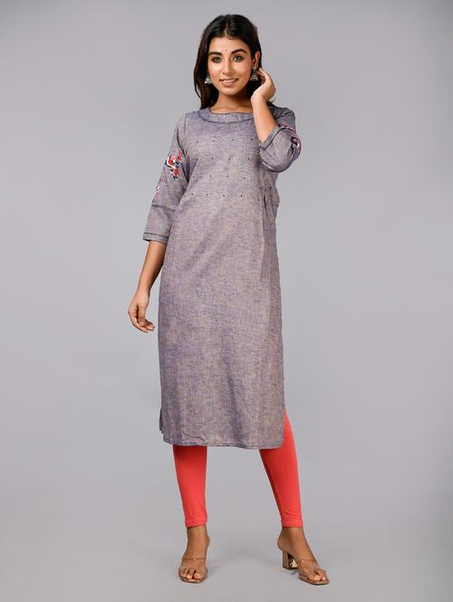 women's straight kurta - 18881407 - Very Small Image - 1