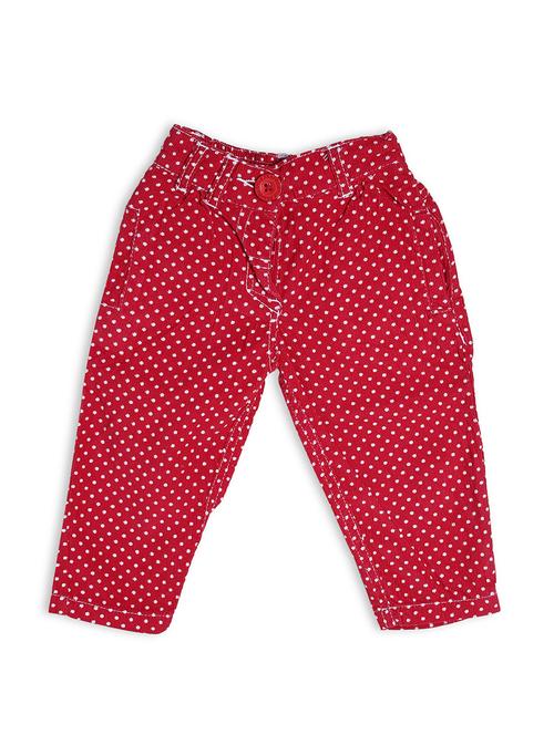 red polka dots cotton blend three fourth trouser - 18882848 - Very Small Image - 1