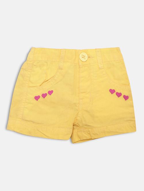 yellow embroidered cotton blend shorts - 18882863 - Very Small Image - 1