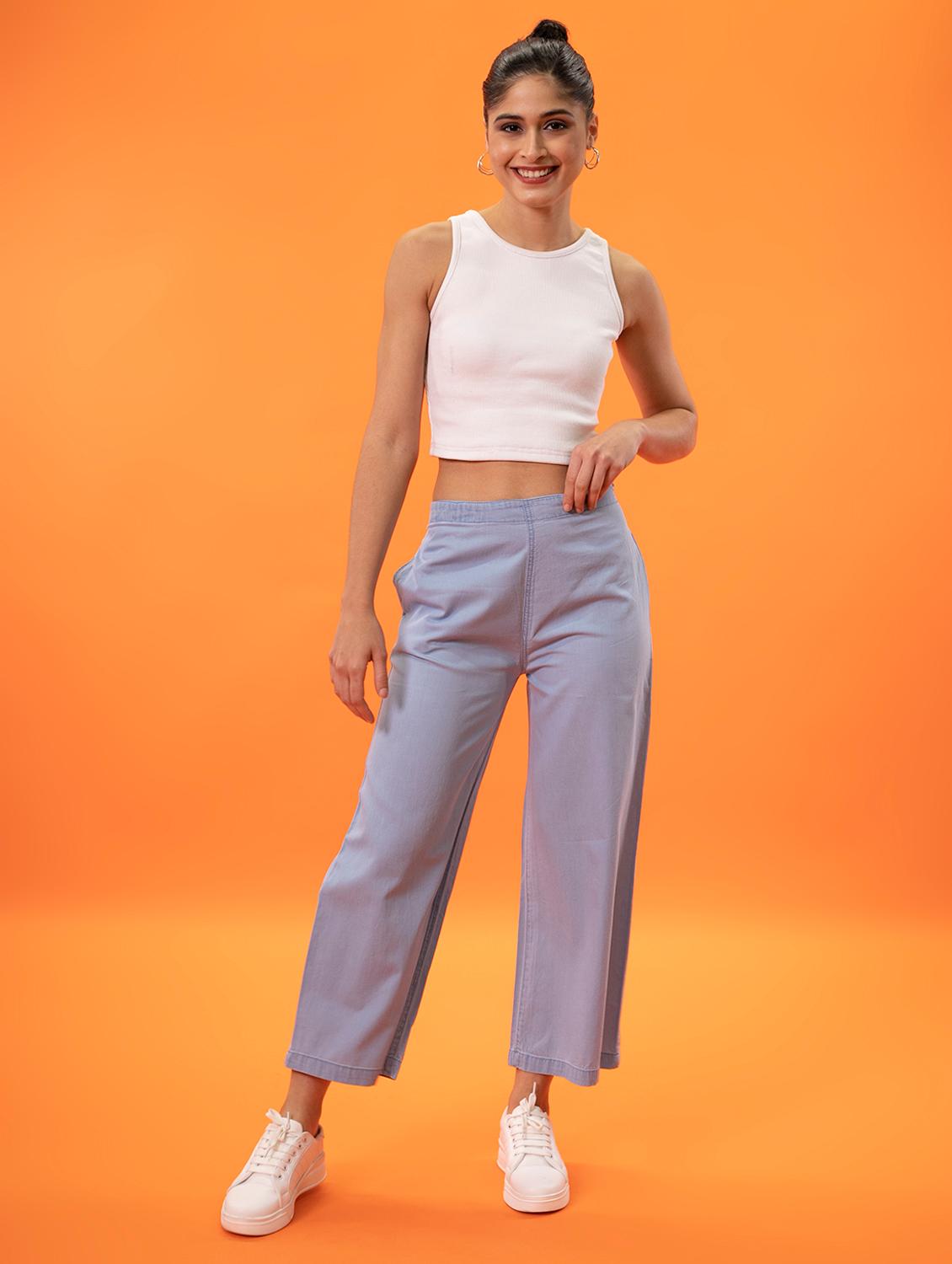 light blue denim palazzos - 18902692 - Standard Image - 3