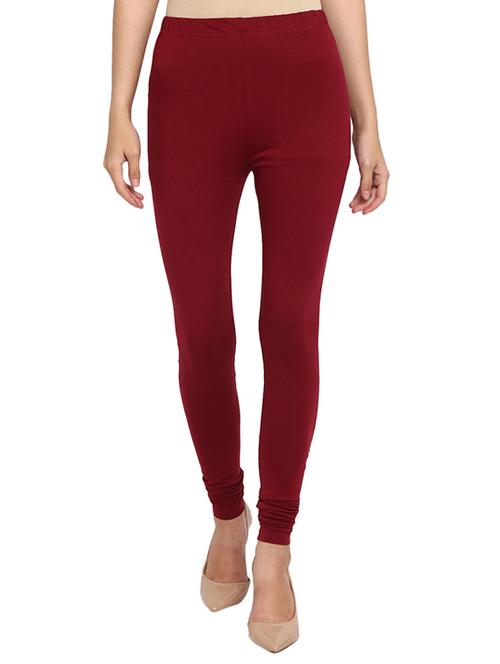maroon solid churidar legging - 18905357 - Very Small Image - 1