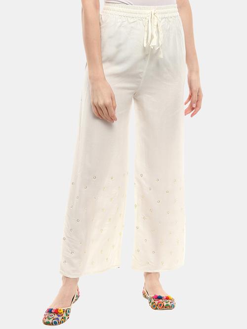 white solid palazzo - 18905386 - Very Small Image - 1