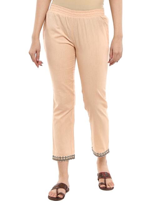 beige solid palazzo - 18905392 - Very Small Image - 1