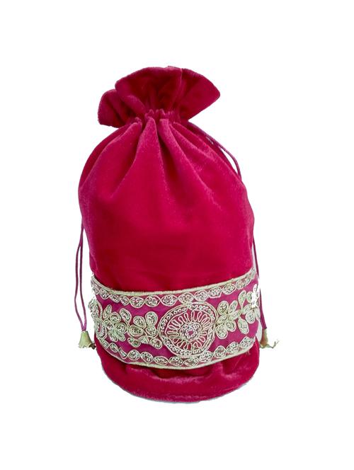 pink velvet regular potli - 18906375 - Very Small Image - 1