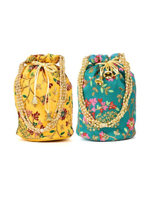 multi colored faux silk regular potli - 18906419 - Very Small Image - 1