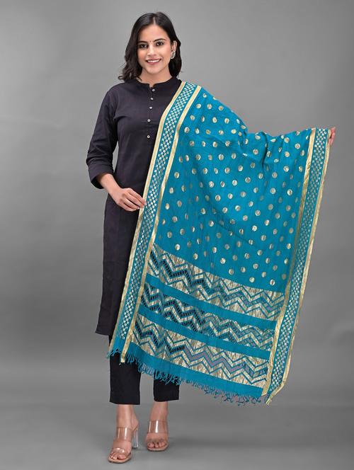 blue polka dots dupatta - 18906961 - Very Small Image - 1