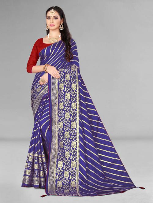 women's kalamkari navy blue colored saree with blouse - 18907549 - Very Small Image - 1