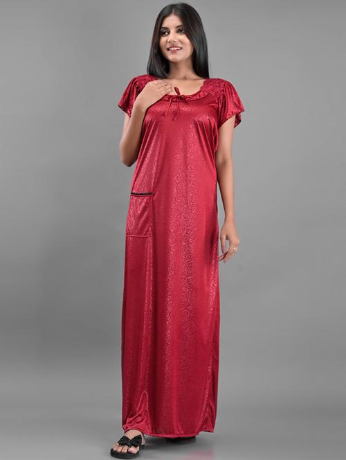 red cotton sleepshirts & nighty - 18908736 - Very Small Image - 1