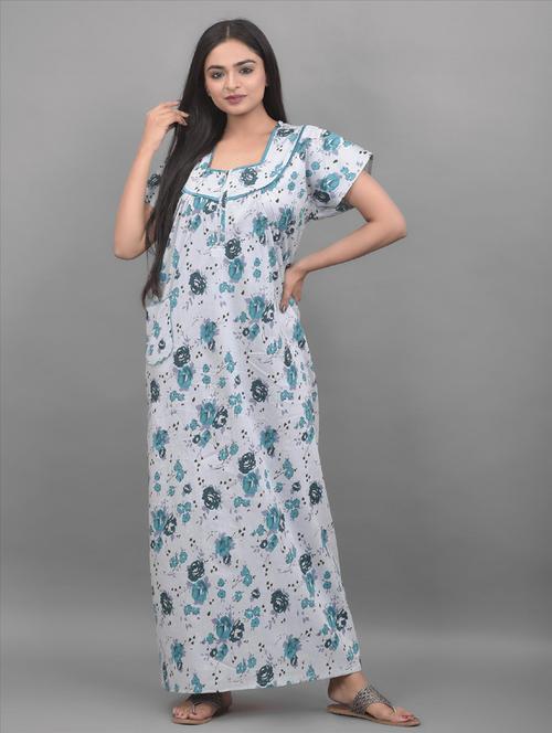 white cotton sleepshirts & nighty - 18908803 - Very Small Image - 1