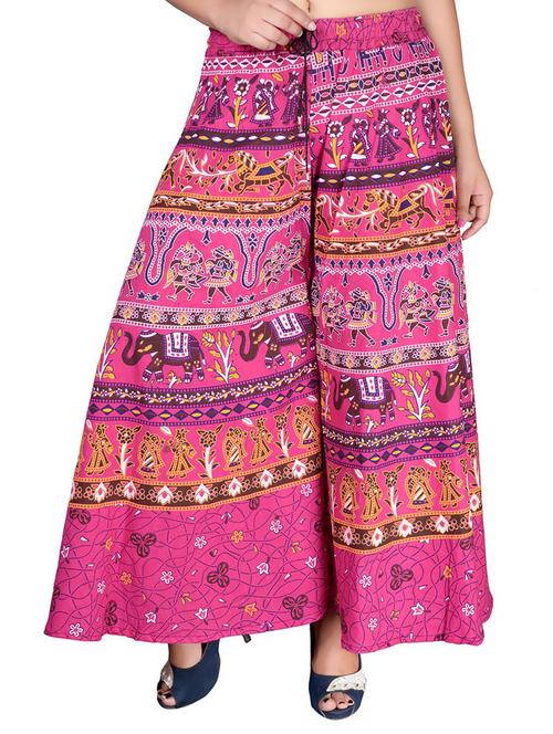 pink cotton blend trousers - 18909072 - Very Small Image - 1