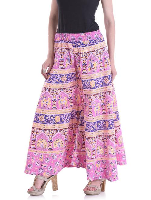 pink cotton blend trousers - 18909094 - Very Small Image - 1