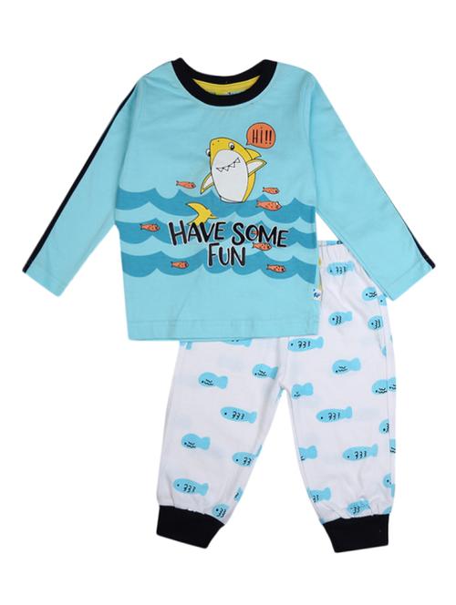 blue cotton twin set - 18910058 - Very Small Image - 1